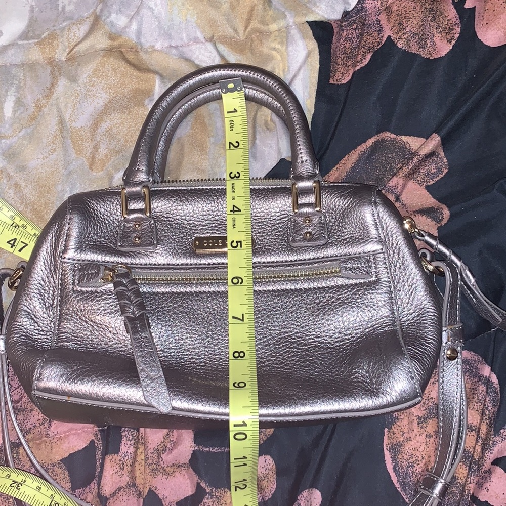 Cole Haan Metallic Silver Leather Crossbody Bag - Picture 5 of 6